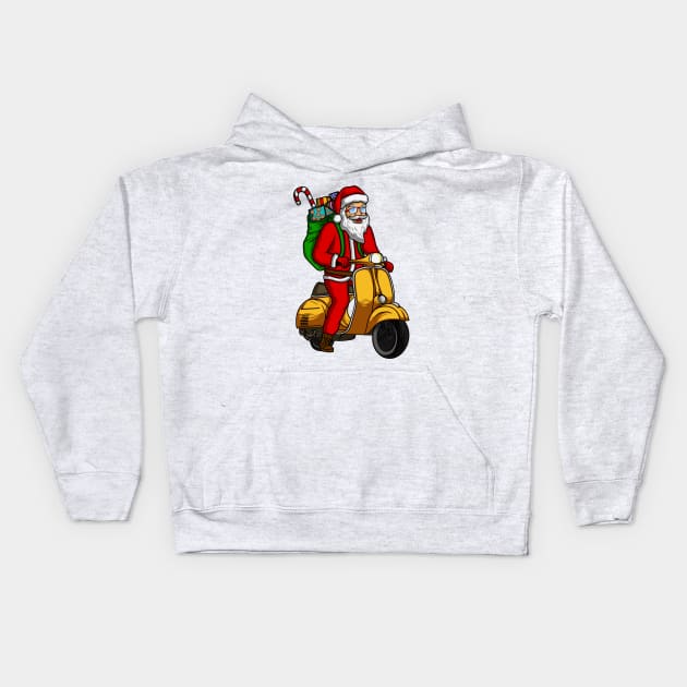 SANTA IS COMING Kids Hoodie by canzyartstudio